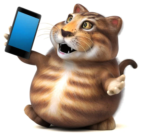 Fun Cartoon Character Smartphone Illustration — Stock Photo, Image