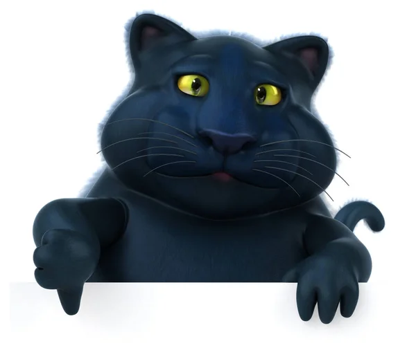 黑猫角色 3D图解 — 图库照片