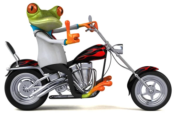 Zábava Kreslené Postavičky Motocykl Ilustrace — Stock fotografie