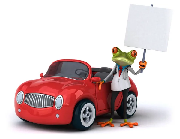 Fun Cartoon Character Car Illustration — Stock Photo, Image