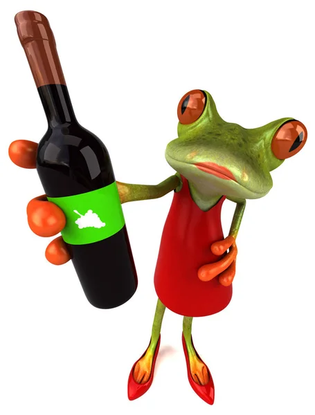 Fun Cartoon Character Wine Illustration — Stock Photo, Image