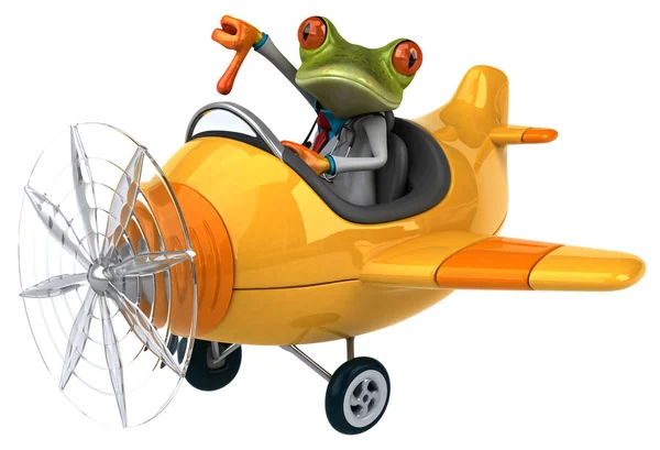 Fun Cartoon Character Plane Illustration — Stock Photo, Image