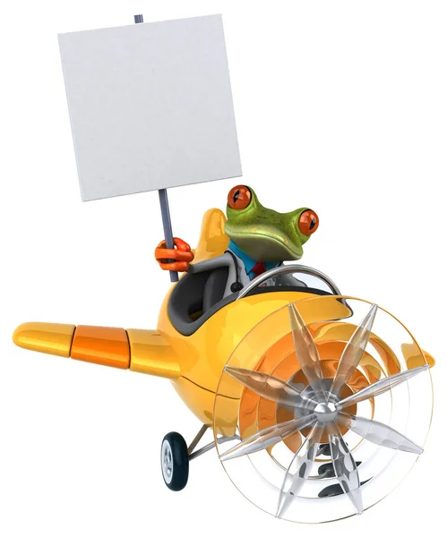 Fun Cartoon Character Plane Illustration — Stock Photo, Image