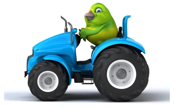 Fun Cartoon Character Tractor Illustration — Stock Photo, Image