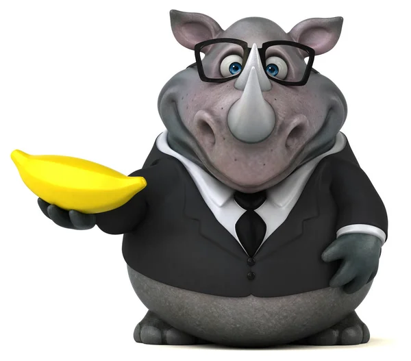 Leuk Personage Met Banaan Illustratie — Stockfoto