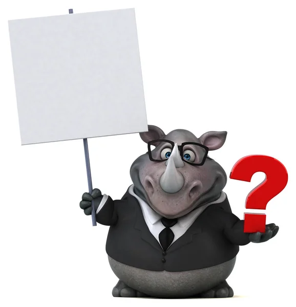 Fun Cartoon Character Question Illustration — Stock Photo, Image