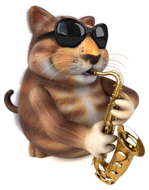 Jazz - 3d illüstrasyon iskambil komik çizgi film karakteri