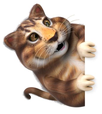 Eğlenceli kedi - 3d çizim