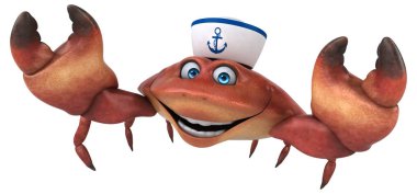 Eğlenceli Yengeç - 3d çizim