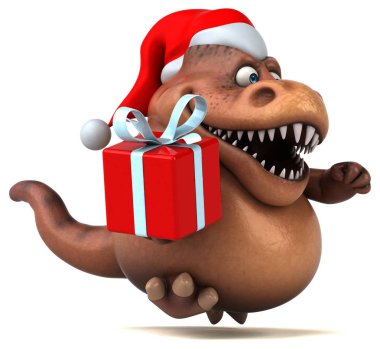 Eğlenceli çizgi film karakteri ile hediye - 3d çizim