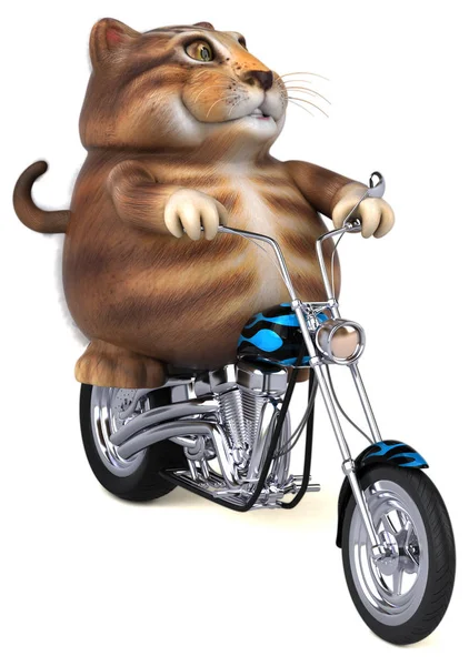 Fun Cartoon Character Motorcycle Illustration — Stock Photo, Image