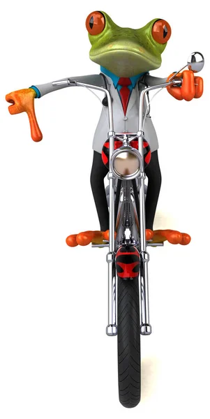 Personagem Divertido Motocicleta Ilustração — Fotografia de Stock