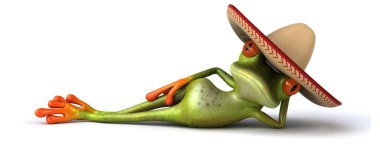 Eğlenceli kurbağa karakteri - 3D İllüstrasyon