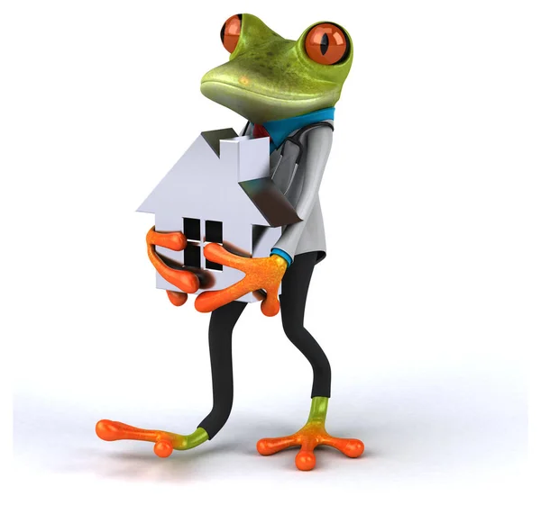 Fun Frog House Illustration — Stock Photo, Image