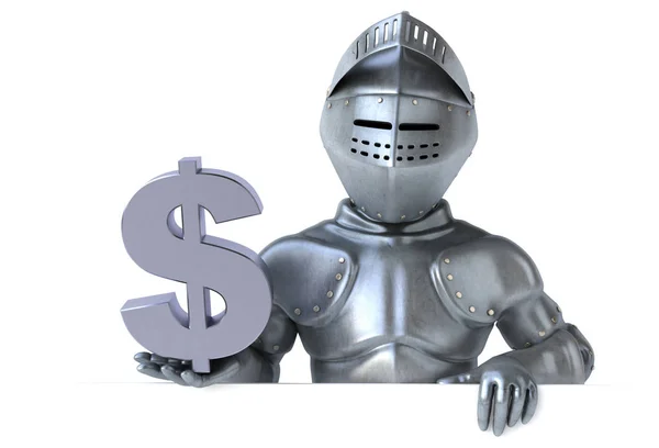 Fun Knight Dollar Illustration — Stock Photo, Image