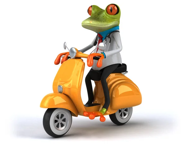 Grenouille Amusante Sur Scooter Illustration — Photo