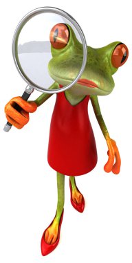 Eğlenceli kurbağa karakteri - 3D İllüstrasyon