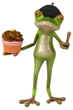 Cupcake - 3d çizim ile eğlenceli karakter