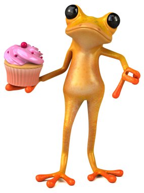 Cupcake - 3d çizim ile eğlenceli karakter