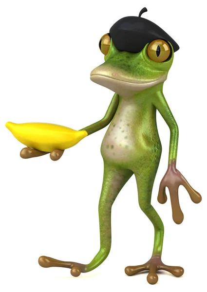 Fun Frog Μπανάνα Εικονογράφηση — Φωτογραφία Αρχείου
