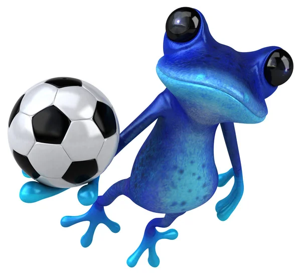 Fun Französischer Frosch Mit Ball Illustration — Stockfoto