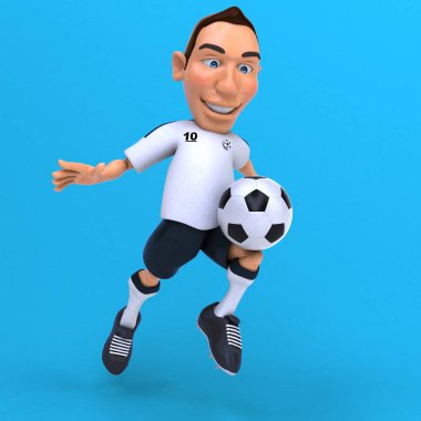 Eğlenceli futbolcu - 3d çizim