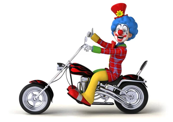 Zabawna Postać Motocykl Ilustracja — Zdjęcie stockowe