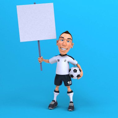 Eğlenceli futbolcu - 3d çizim