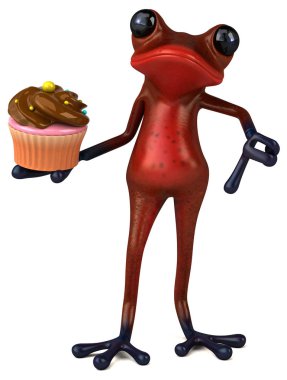 Cupcake - 3d çizim ile eğlenceli çizgi film karakteri