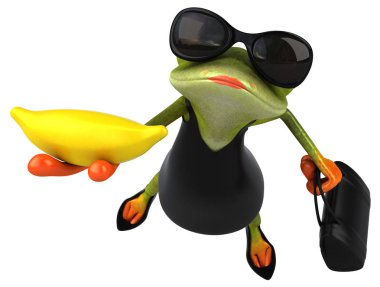 Muz - 3d çizim ile eğlenceli çizgi film karakteri