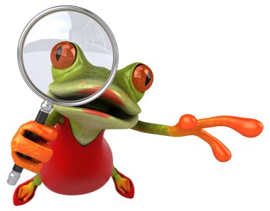 Eğlenceli kurbağa karakteri - 3D İllüstrasyon