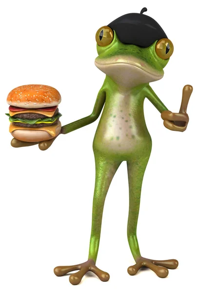 Zábava Karikatura Nájemce Hamburger Obrázek — Stock fotografie