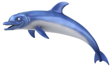 Eğlenceli yunus karakteri - 3D İllüstrasyon