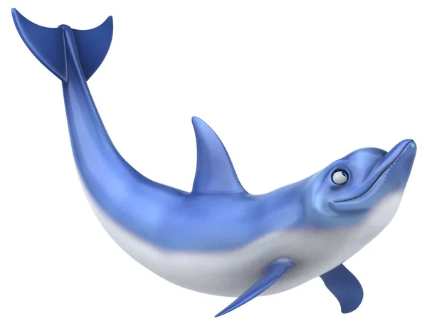 イルカのキャラクター 3Dイラスト — ストック写真