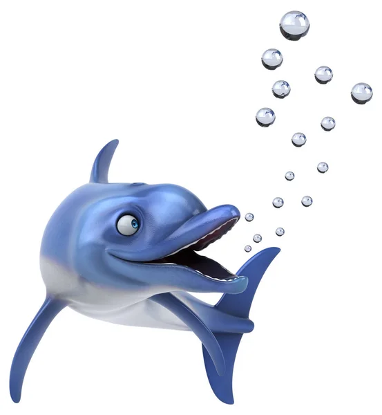 Divertido Personaje Delfín Ilustración — Foto de Stock