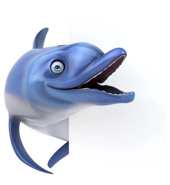 Caractère Amusant Dolphin Illustration — Photo