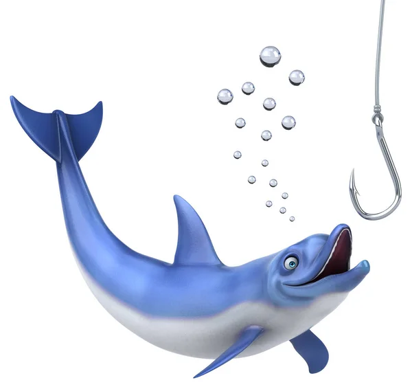 Fun Dolphin Character Illustration — Stock Photo, Image