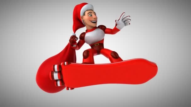Diversión Super Santa Claus Animación — Vídeos de Stock