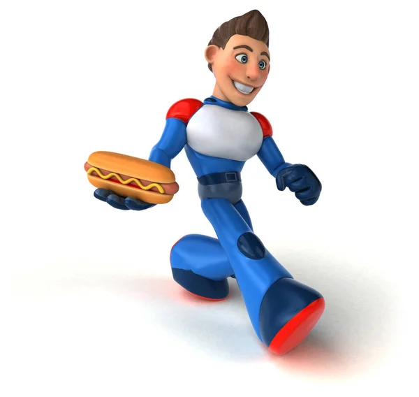 Super Modern Superhero Hotdog Illustration — Stock Photo, Image