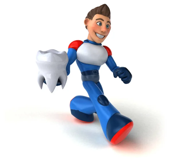 Super Nowoczesny Superbohatera Zębów Ilustracja — Zdjęcie stockowe