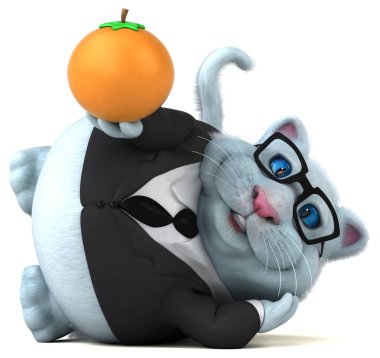 Turuncu - 3d çizim ile eğlenceli çizgi film karakteri