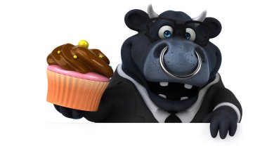 Cupcake - 3d çizim ile eğlenceli çizgi film karakteri