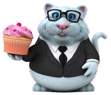Cupcake - 3d çizim ile eğlenceli çizgi film karakteri