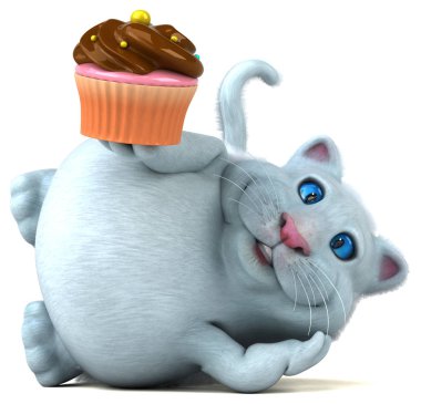 Cupcake - 3d çizim ile eğlenceli çizgi film karakteri