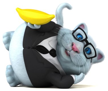 Muz - 3d çizim ile eğlenceli çizgi film karakteri