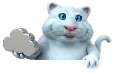 Eğlenceli çizgi film kiralayan ile bulut - 3d çizim