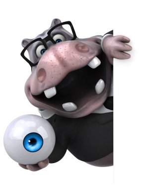 Eğlenceli çizgi film kiralayan ile göz - 3d çizim