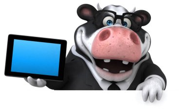 Eğlenceli çizgi film kiralayan ile tablet - 3d çizim