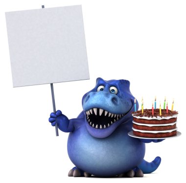 Eğlenceli çizgi film karakteri ile kek - 3d çizim