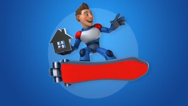 Fun Cartoon Character House Animation — Stock Video